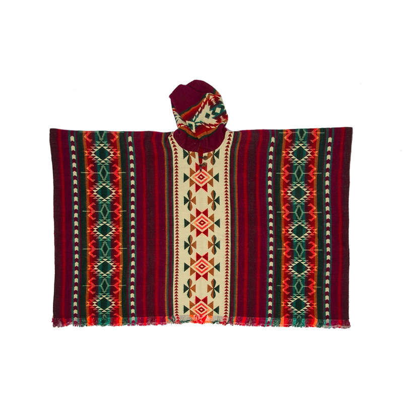 EcuaFina Poncho Canari Bordeaux