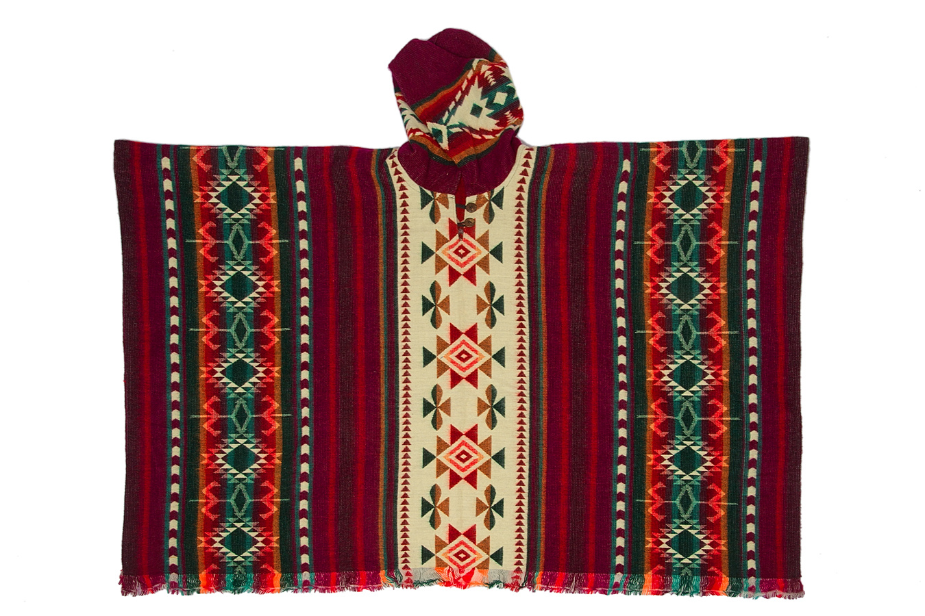 EcuaFina Poncho Canari Bordeaux