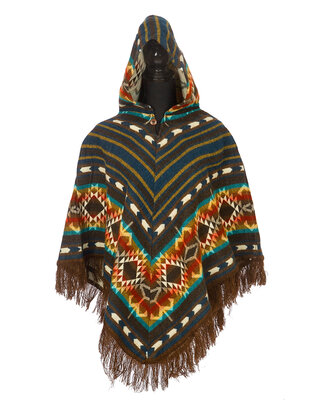 EcuaFina Alpaca Poncho Triangle Brown