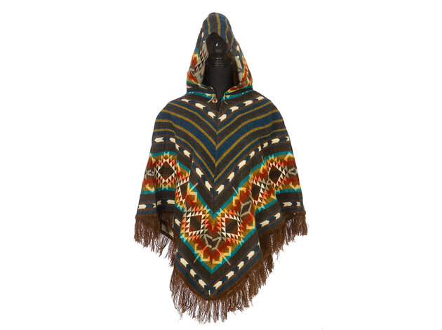 EcuaFina Poncho Triangle Brown