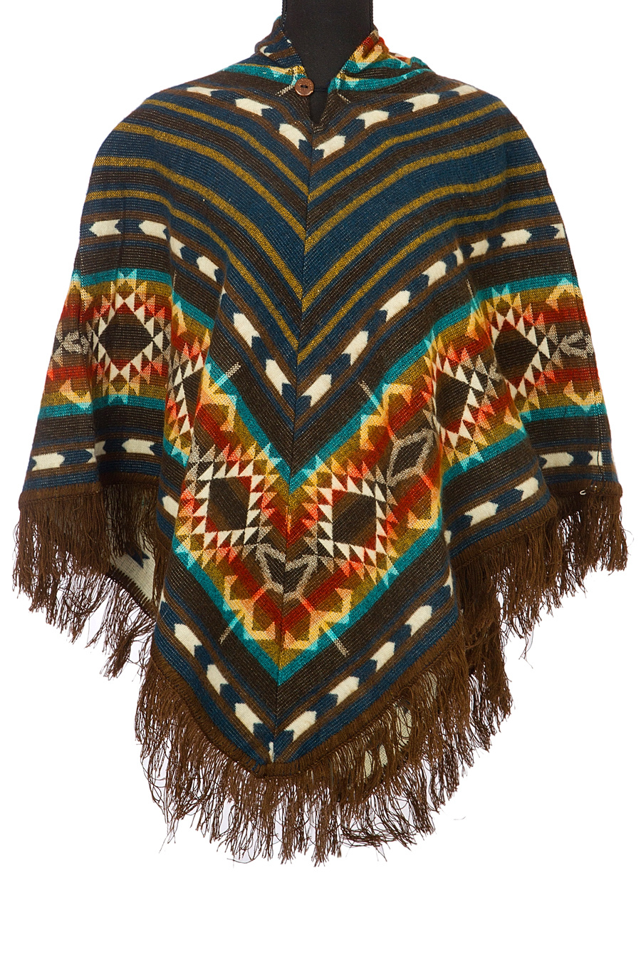 EcuaFina Poncho triangulaire marron