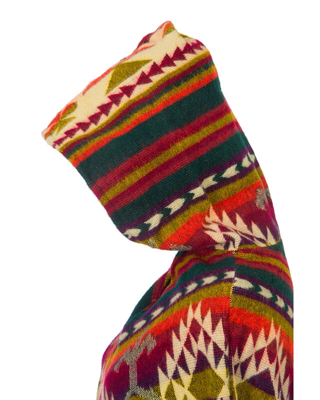 EcuaFina Bezaubernder Damenponcho - Triangle Green