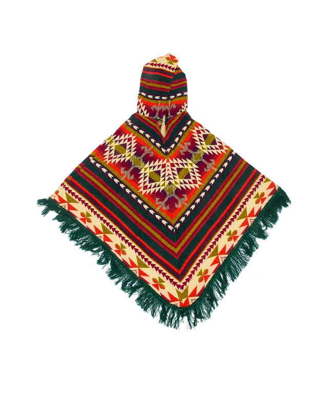 EcuaFina Charming ladies poncho - Triangle Green