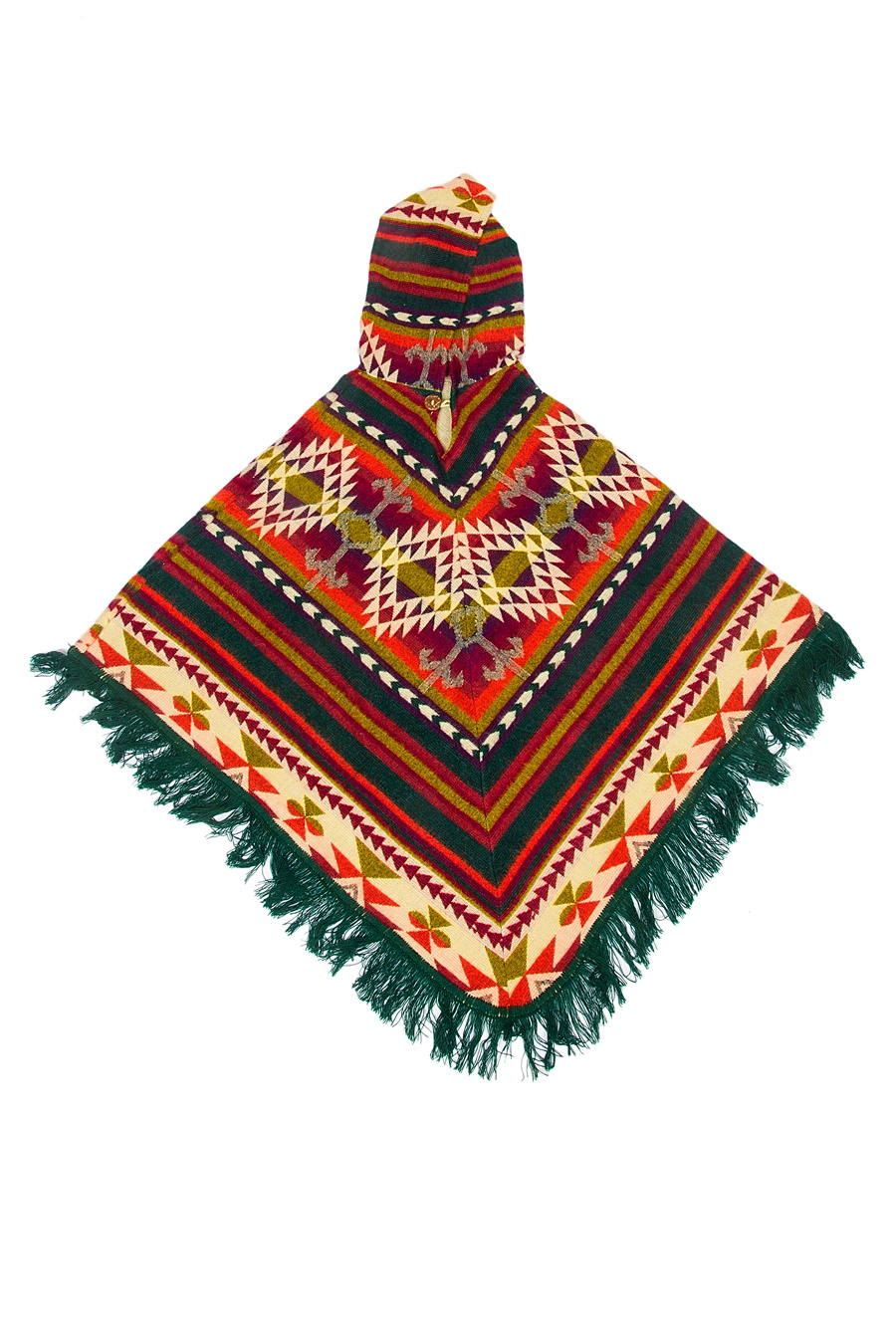 EcuaFina Charming ladies poncho - Triangle Green