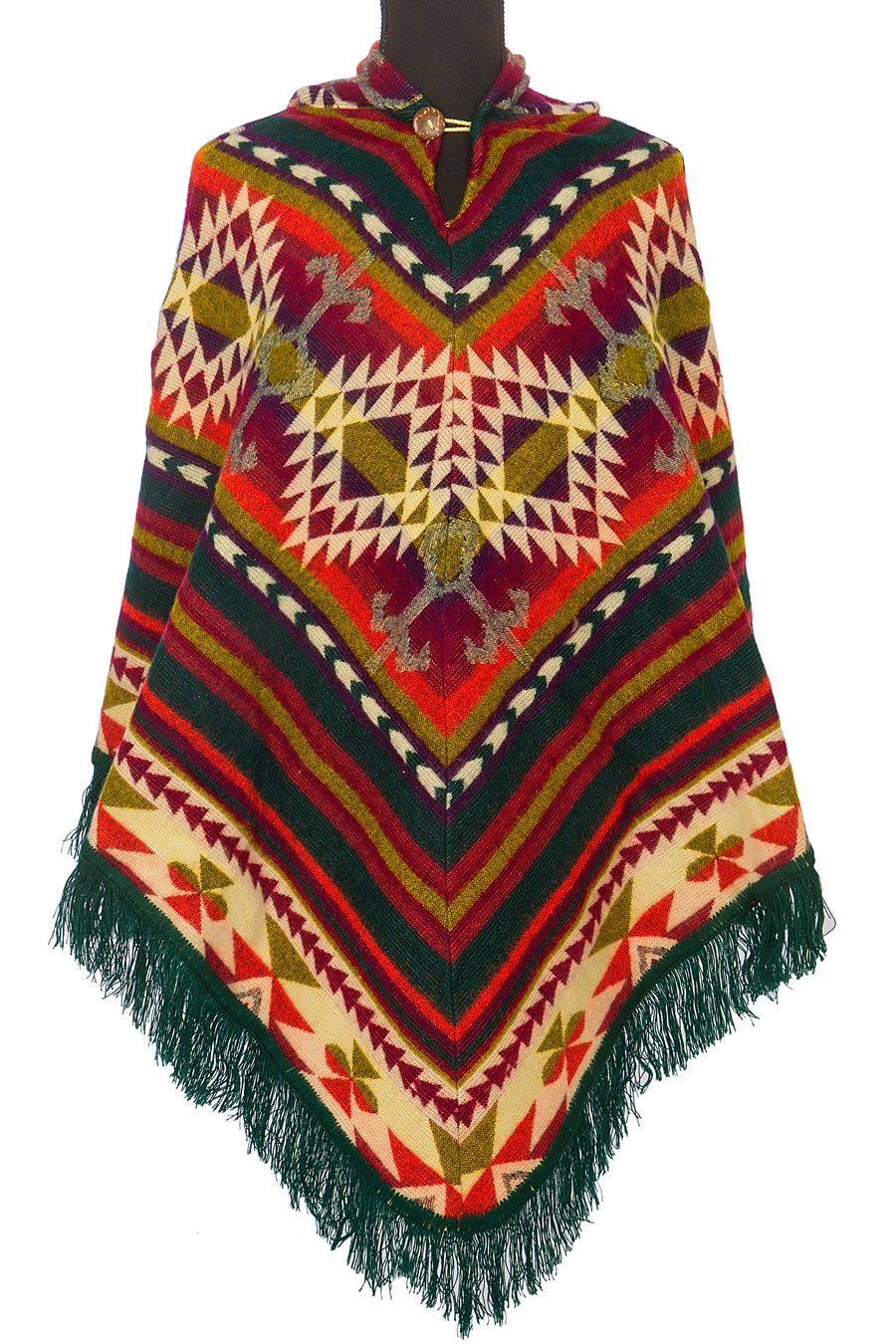EcuaFina Charming ladies poncho - Triangle Green