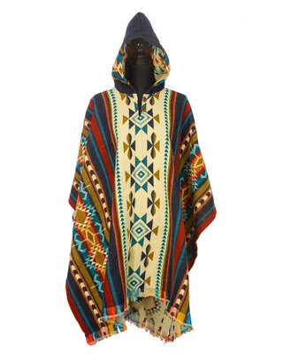 EcuaFina Poncho en Alpaga Paleo Multicolore