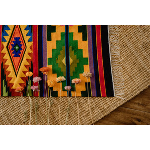 EcuaFina Wollteppich Aztekisch 170 cm x 115 cm - Dutch Design - Ecuadorian Production - 100% Wool