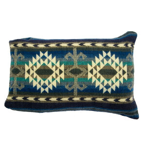 EcuaFina Coussin 60 x 40 cm - double face Cotopaxi bleu - avec un coussin de garnissage  ayant une enveloppe 100% en cotton et rembourré 100% en plumes de canard.