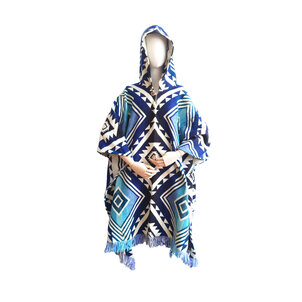 EcuaFina Alpaca Poncho Entente Blue