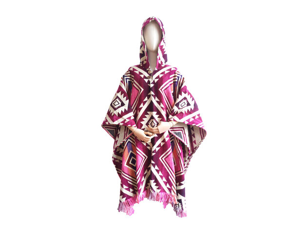 EcuaFina Alpaca Poncho Entente Pink