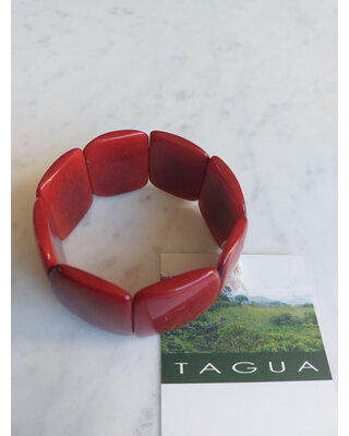 EcuaFina Tagua Bracelet Square Red Brown