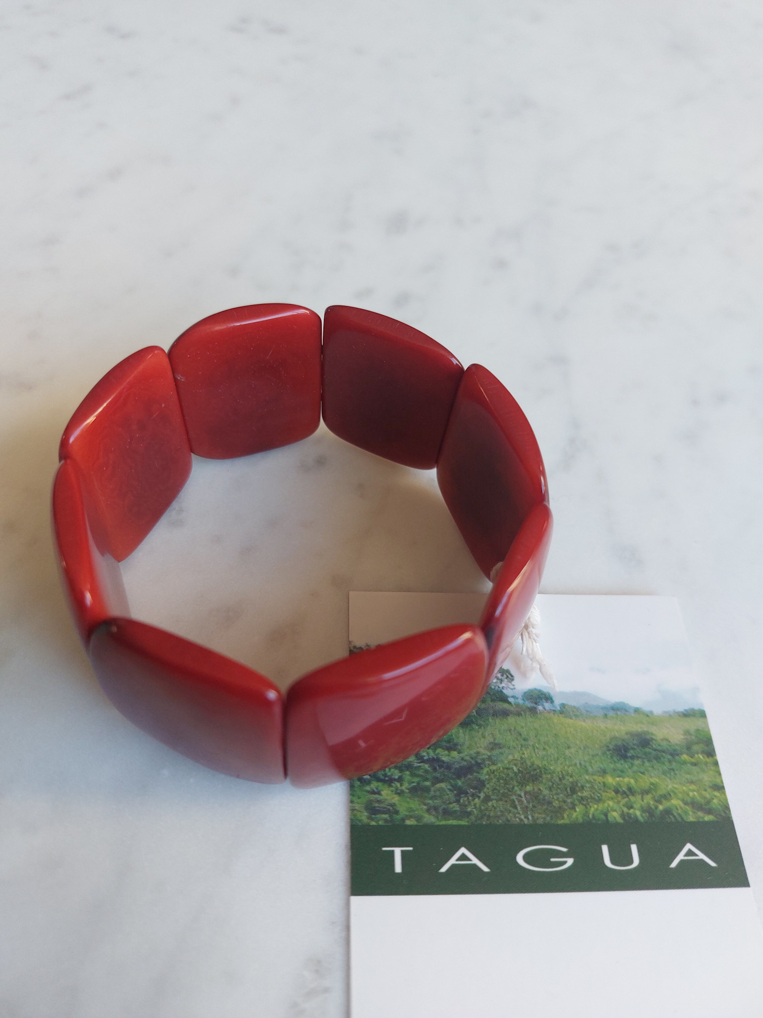 EcuaFina Tagua Bracelet SQU-REDBR