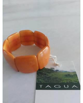 NayaNayon Tagua Armband Vierkant Geel Bruin