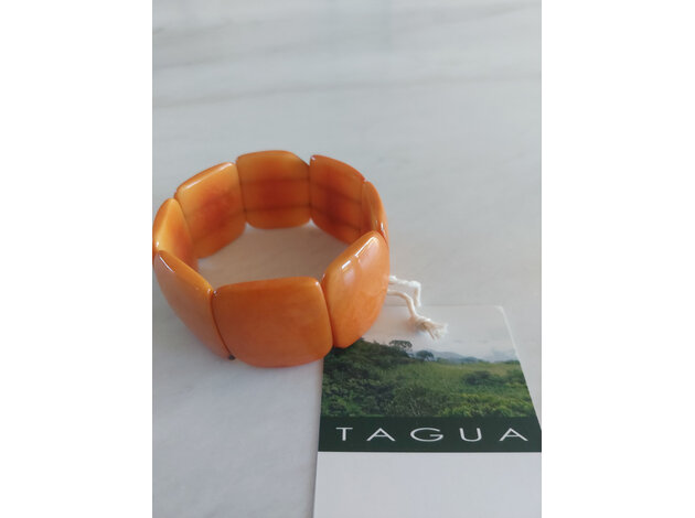 NayaNayon Bracelet en Tagua Carré Jaune Marron