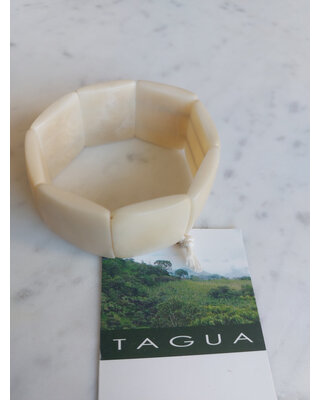NayaNayon Tagua Armband Vierkant Wit