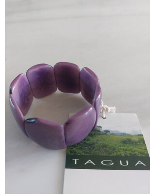NayaNayon Tagua Armband Vierkant Roze