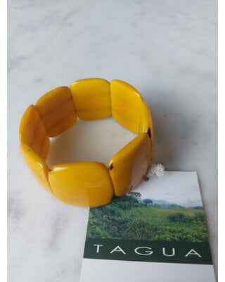 NayaNayon Tagua Armband Vierkant Geel