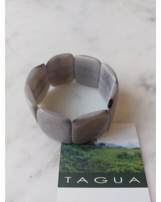 NayaNayon Tagua Armband Quadrat Grau