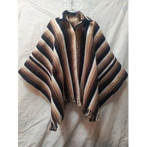 EcuaFina Prachtige originele, zware puur wollen Chagra poncho - Model AGUILA