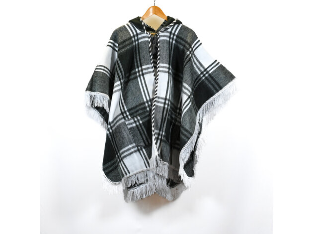 EcuaFina Poncho Cuadrado Licht Grijs