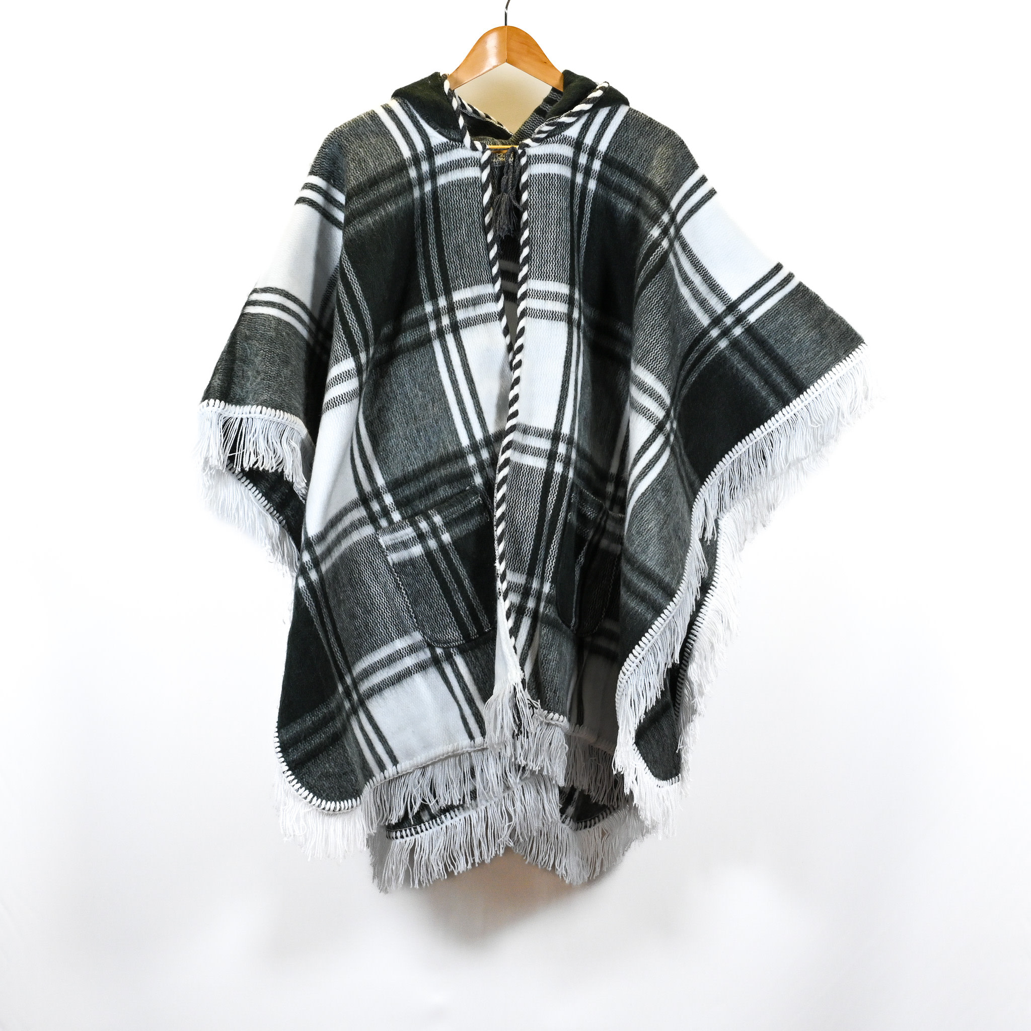 EcuaFina Poncho Cuadrado Licht Grijs