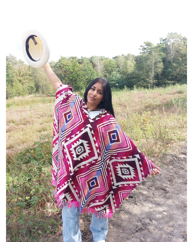 EcuaFina Poncho Entente Roze