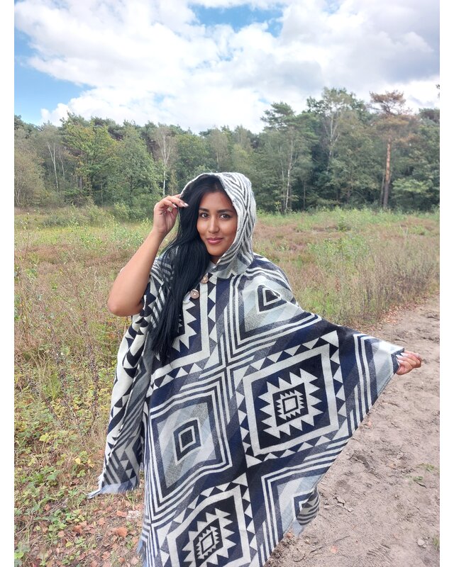 EcuaFina Poncho Entente Gris