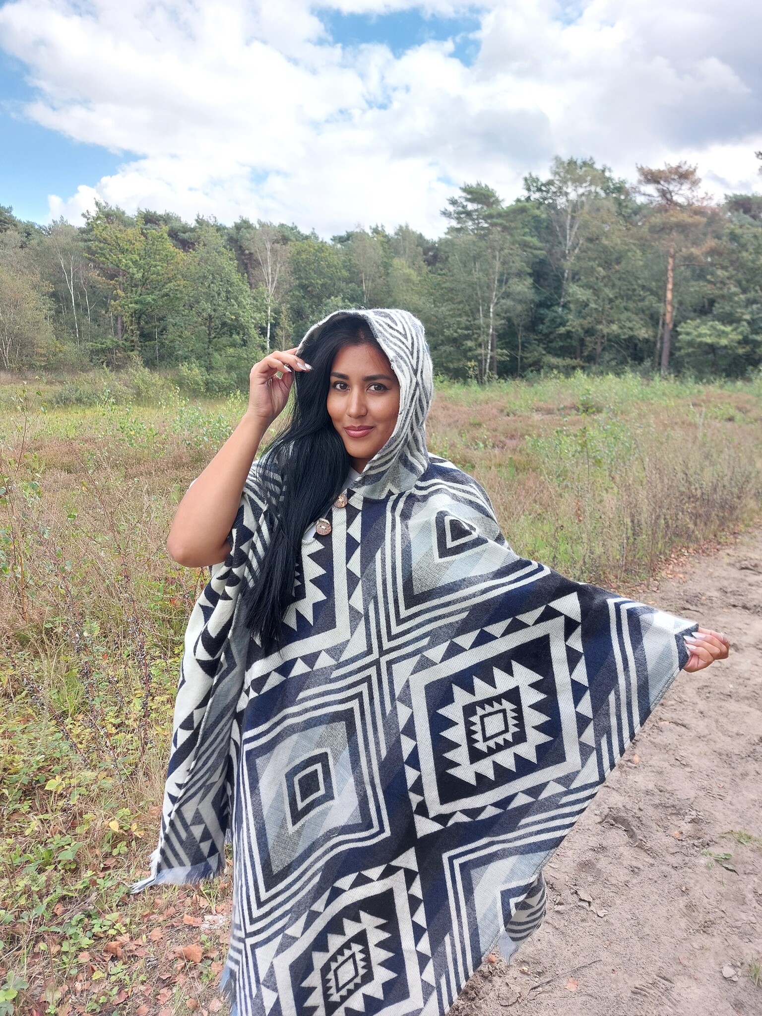 EcuaFina Poncho Entente Grey