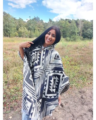 EcuaFina Poncho en Alpaga Entente Gris