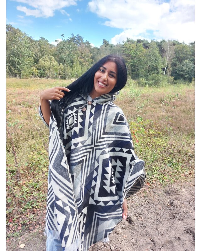 EcuaFina Poncho Entente Grijs