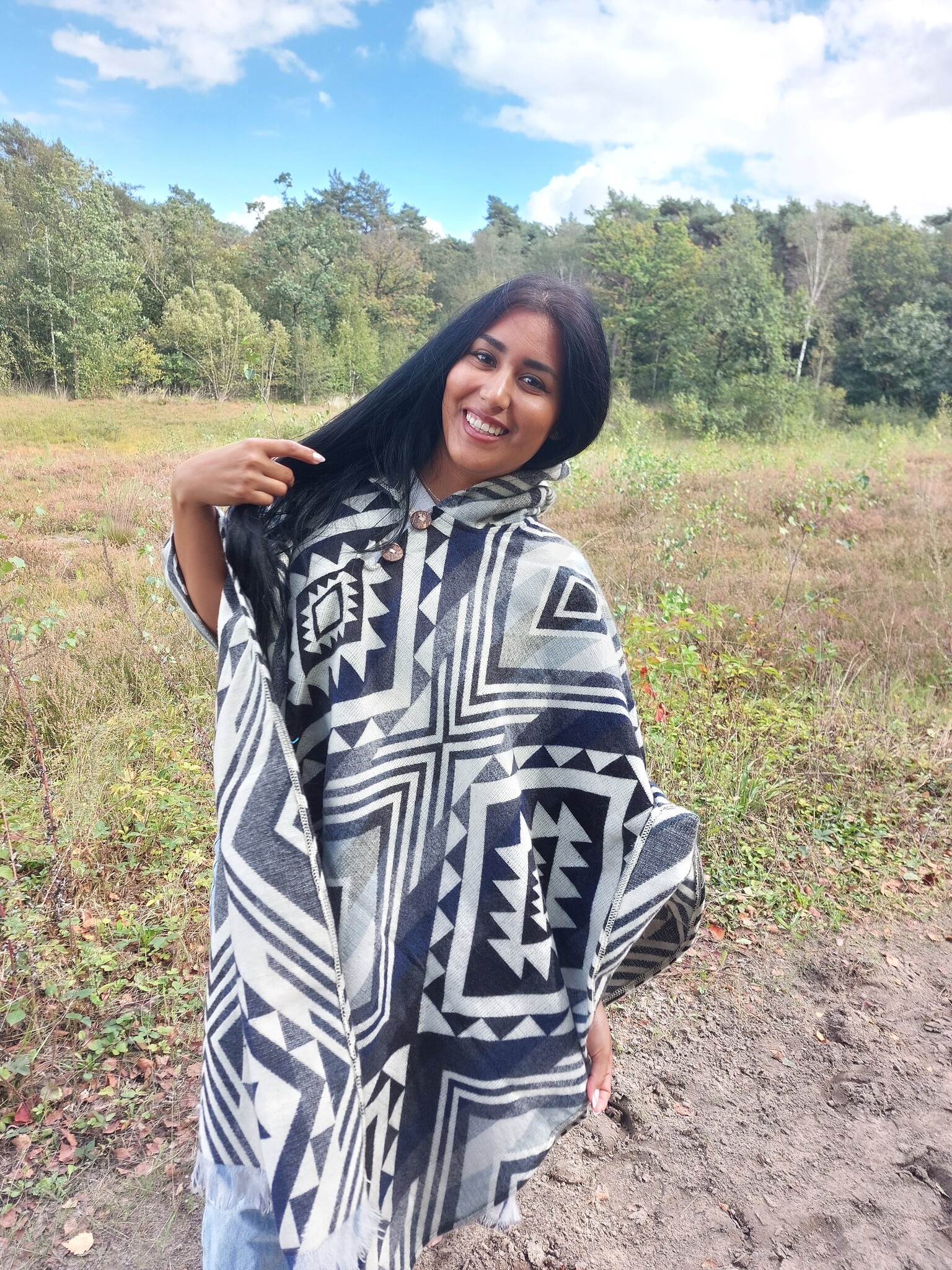 EcuaFina Poncho Entente Grey