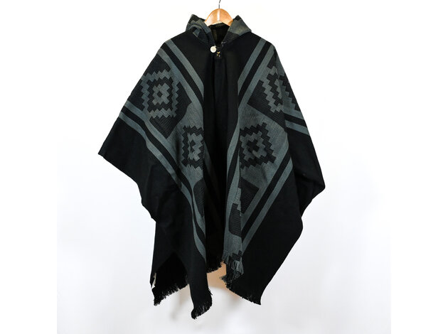 EcuaFina Poncho Mapuche Grijs