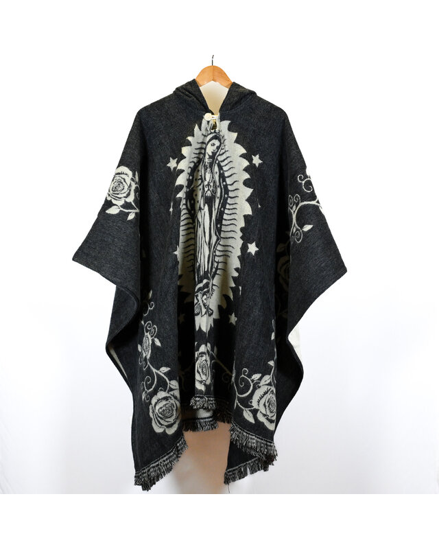 EcuaFina Poncho Dibujo - Guadalupe gris