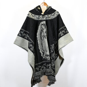 EcuaFina Poncho Dibujo Guadalupe Schwarz