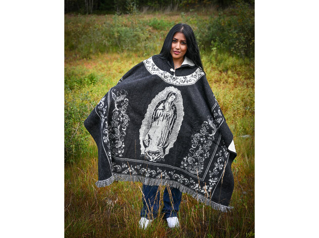 EcuaFina Poncho Dibujo - Guadalupe grey
