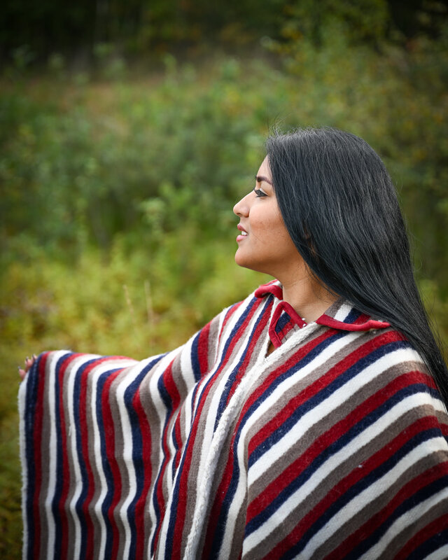 EcuaFina Poncho Chagra - Lechuza - pure laine