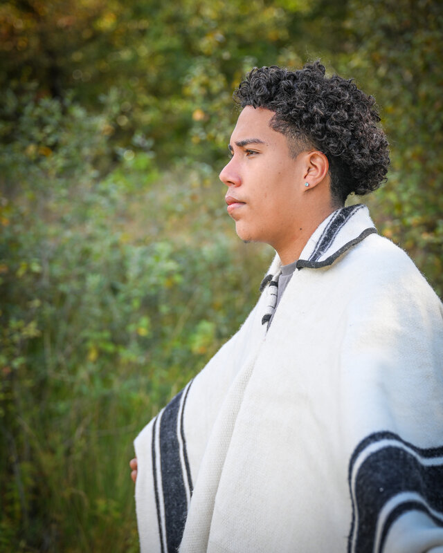 EcuaFina Prachtige originele, zware puur wollen Chagra poncho - Model IBIS