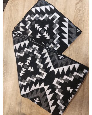 EcuaFina Alpaca Native Blanket - Chimborazo Zwart & Grijs