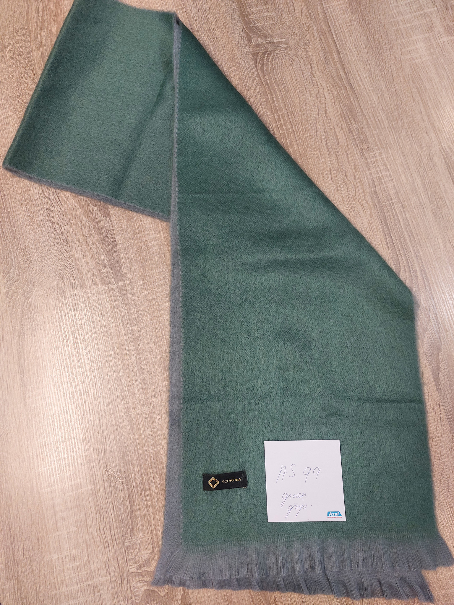 EcuaFina HSAS99- Alpaca scarf 190 cm x 30 cm - GREEN