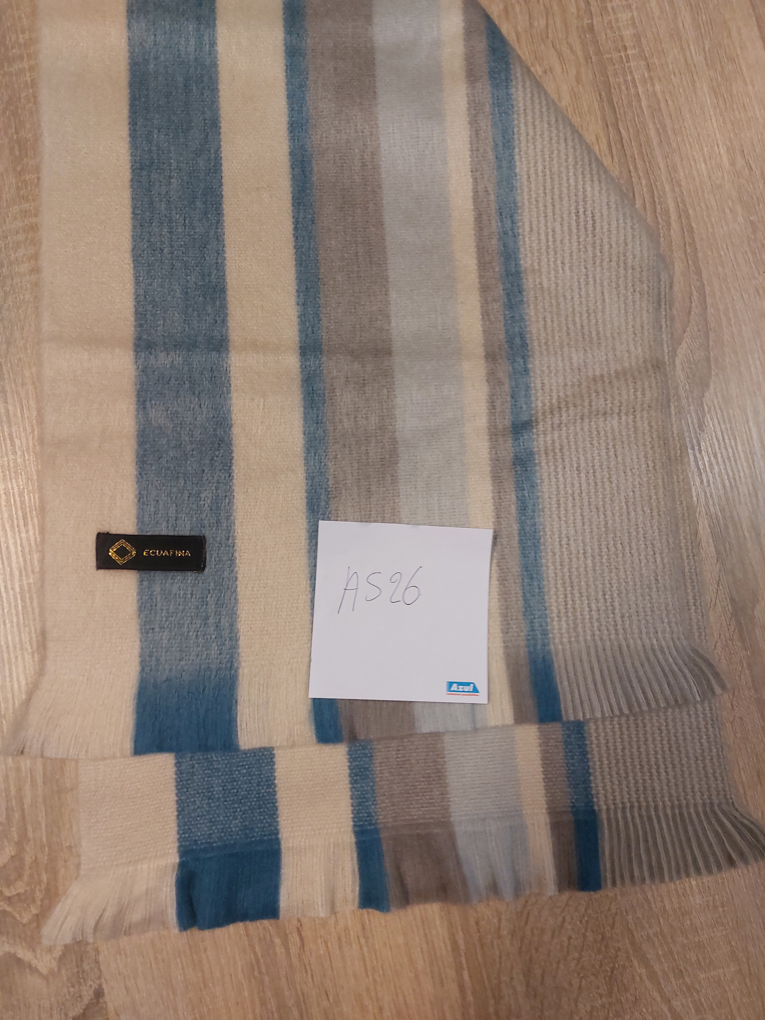 EcuaFina HLAS26-STRIPE - Alpaca scarf 190 cm x 30 cm
