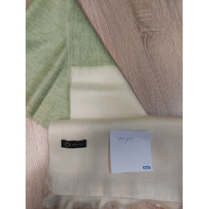 EcuaFina Alpaca sjaal - 190 x 30 cm - beige & groen