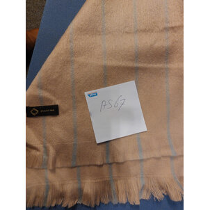 EcuaFina Alpaca Sjaal Crème Blauwe Streep