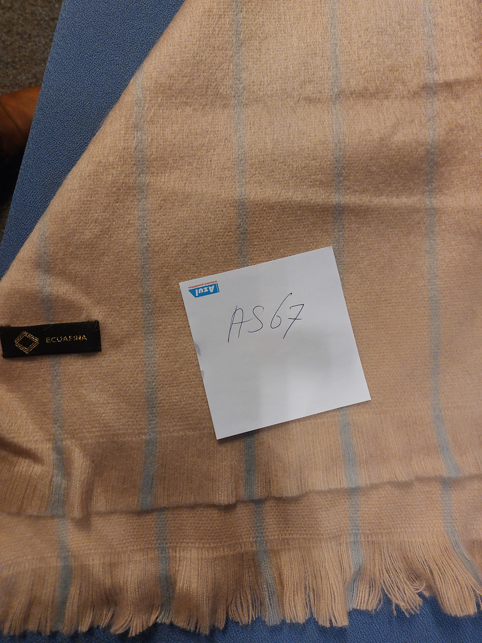 EcuaFina Alpaca scarf 190 cm x 60 cm - BLUE STRIPE