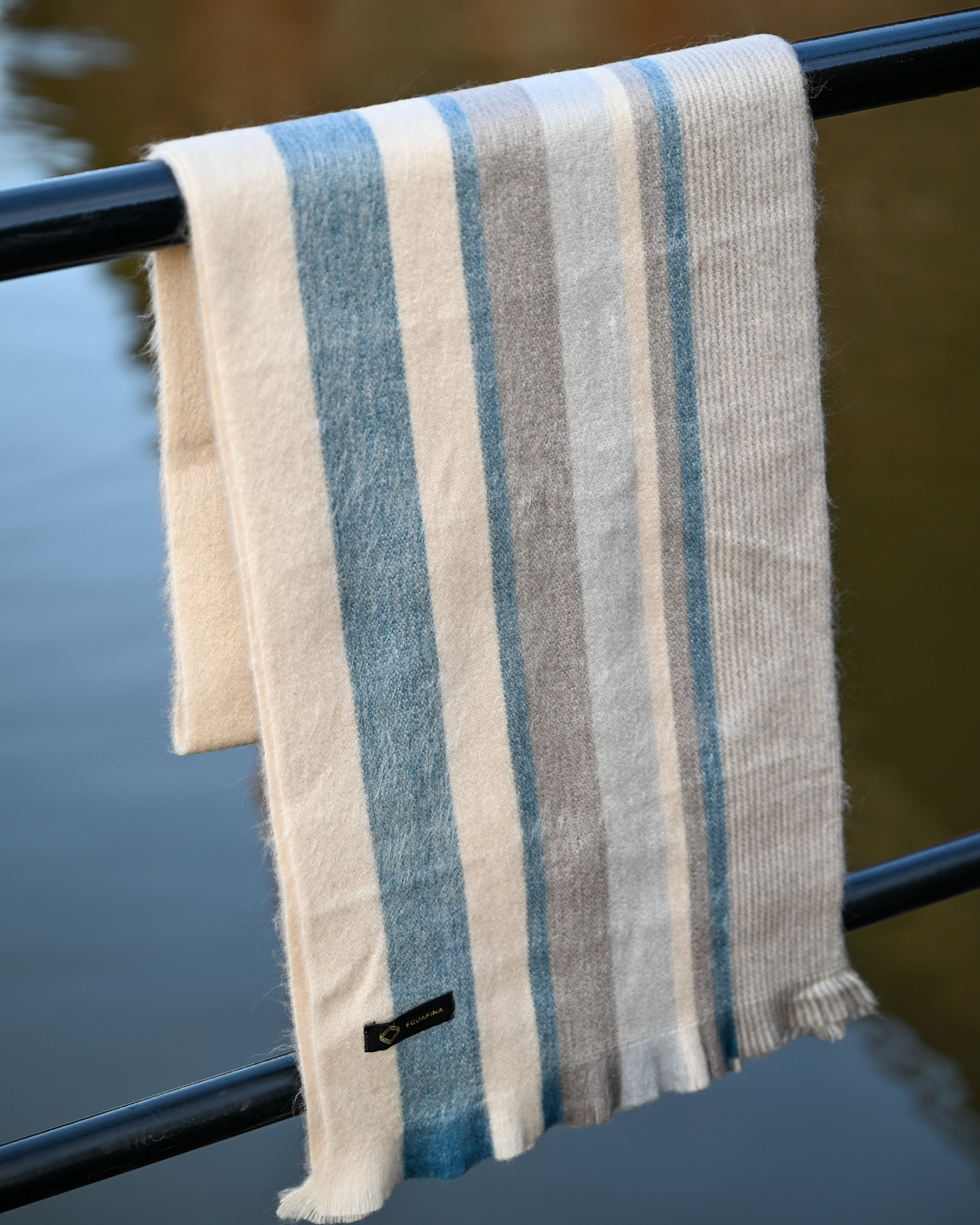 EcuaFina HLAS26-STRIPE - Alpaca scarf 190 cm x 30 cm