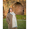 Alpaca Scarf White Blue Grey