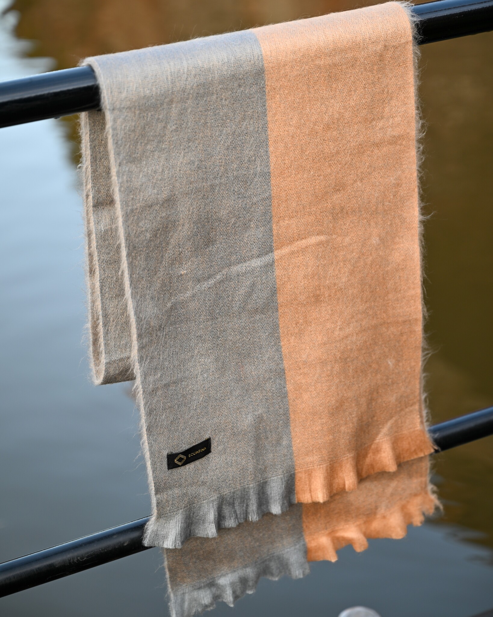 EcuaFina HLAS40 - Alpaca scarf 190 cm x 30 - DOUBLE GREEN