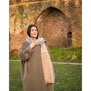 EcuaFina HLAS40- Alpaca scarf 190 cm x 30 - DUBBEL GROEN