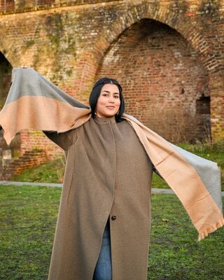 EcuaFina Alpaca scarf - 190 cm x 30 cm - double green