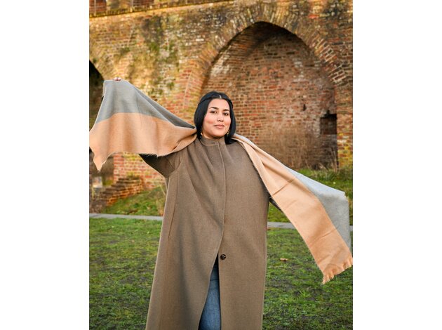 EcuaFina HLAS40 - Alpaca scarf 190 cm x 30 - DOUBLE GREEN