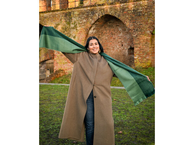 EcuaFina Alpaca sjaal - 190 cm x 30 - dubbel grijs